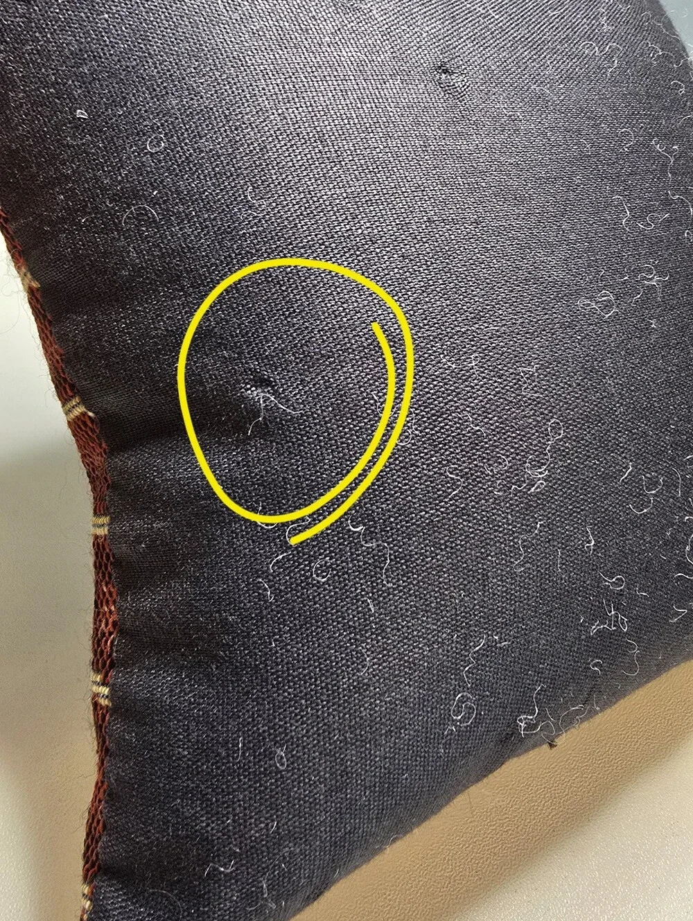 Decorative Small Cat Pillow Tapestry Square Black Fabric Back *READ*